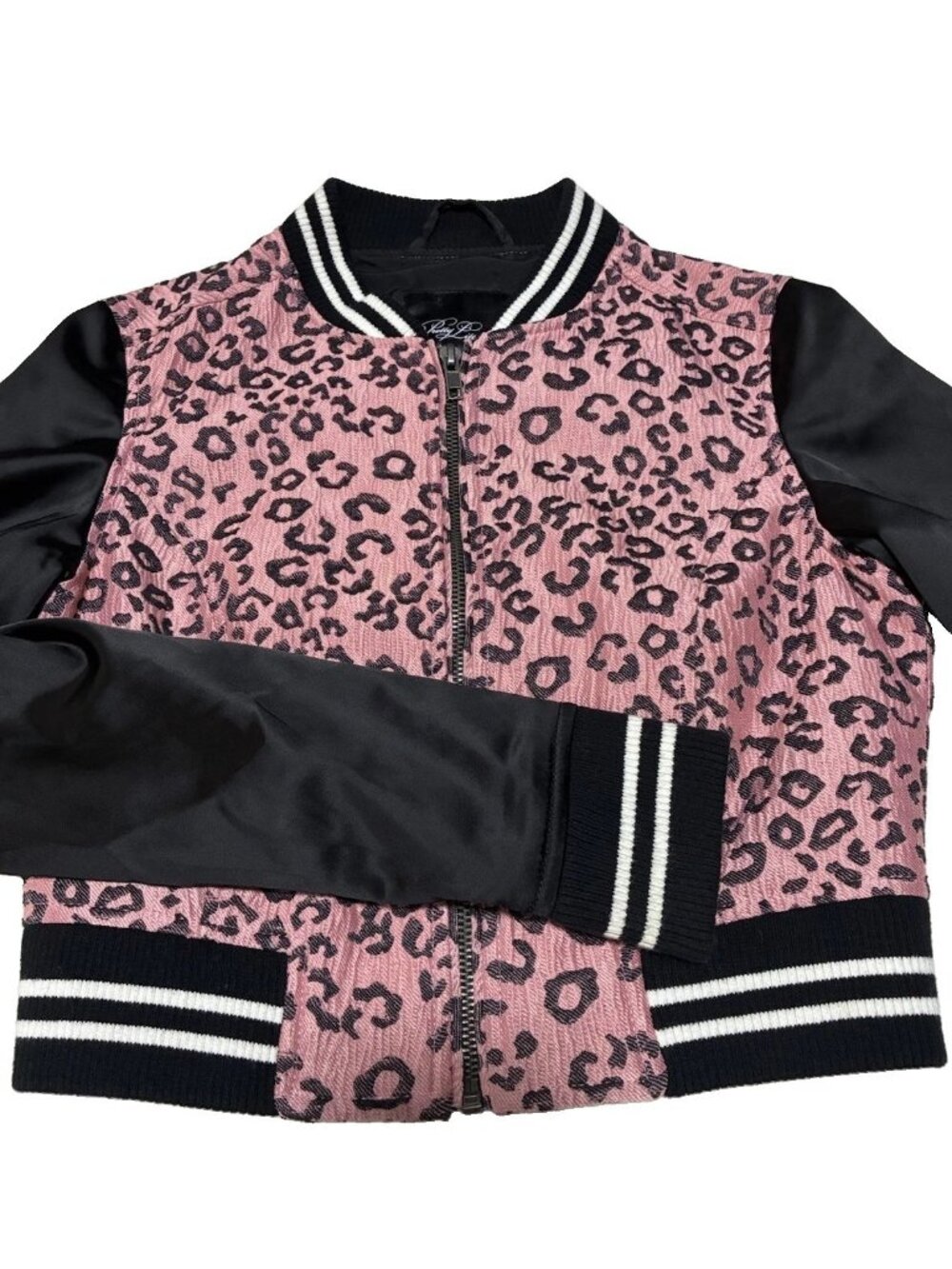 Pretty Little Liars Aeropostale Bomber Jacket XS Pink Leopard Print Varsity 2014